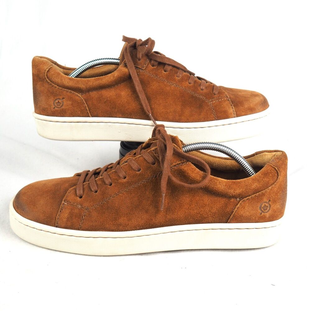 Born Jib Suede Low Top Lace-up Sneakers Mens 11M Brown Cushioned Arch Leather - Picture 9 of 11